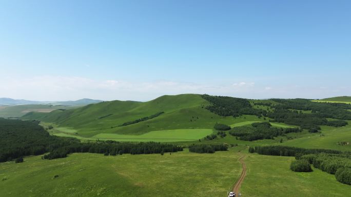 航拍内蒙古呼伦贝尔大自然风景