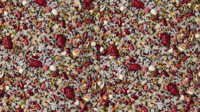 腊八粥。混合干有机谷物和谷物种子