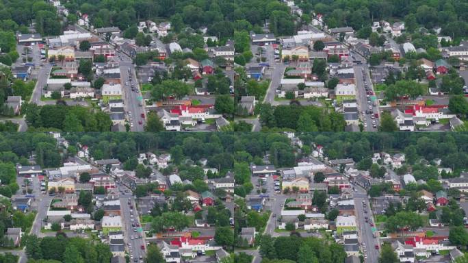 2024年8月14日，阳光明媚的夏日午后，美国纽约州红钩附近地区的航拍延时视频