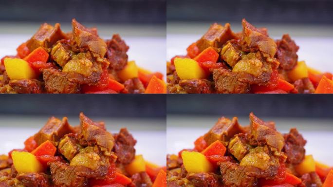 中国传统家常菜番茄土豆炖牛腩