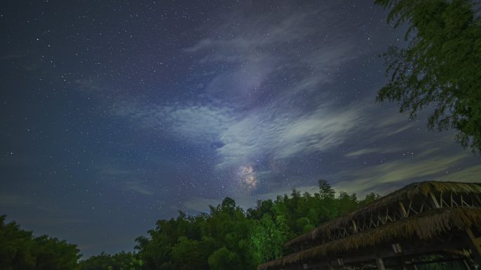 蜀南竹海星空延时｜竹林夜空下的璀璨银河