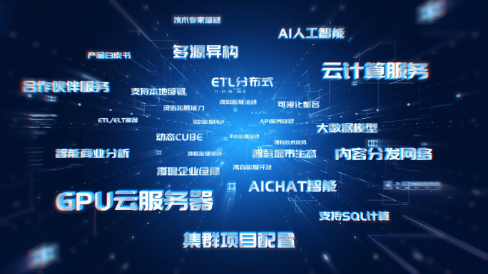 科技空间文字汇聚片头