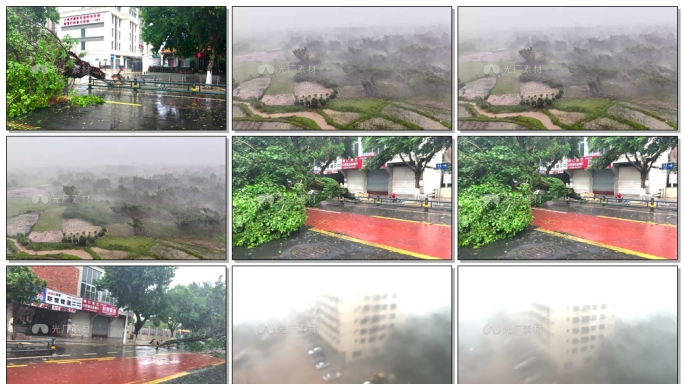 台风摩羯狂风暴雨4k素材
