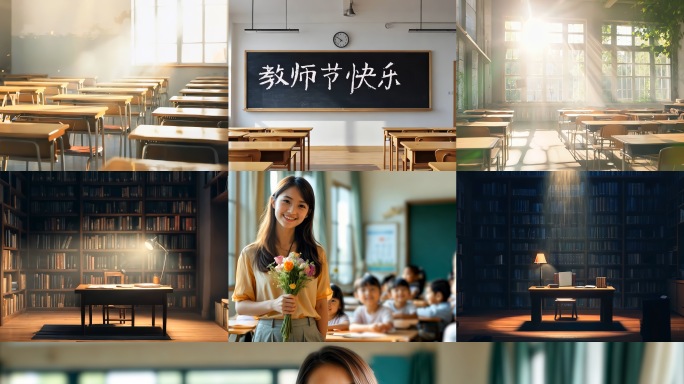 教师节感恩老师-老师您辛苦了-教室图书馆