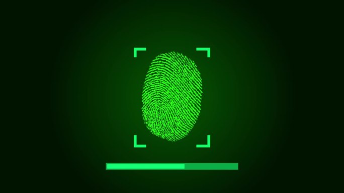 指纹扫描过程与进度条加载视频背景