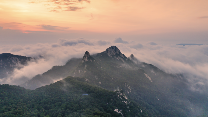 临沂蒙山沂蒙山云海航拍延时