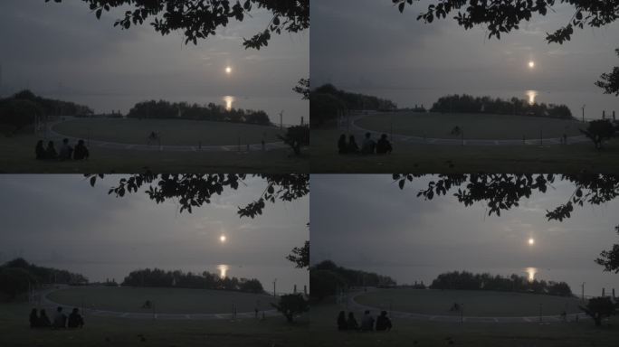 公园看日出