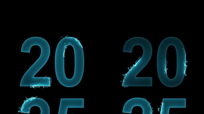 2025文本霓虹闪电暗背景，垂直背景