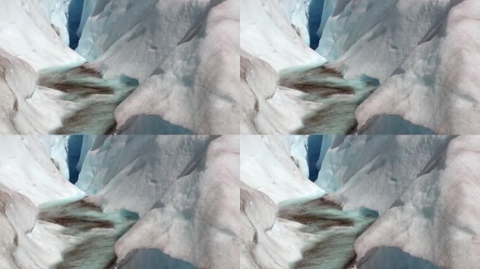 巴塔哥尼亚安第斯山脉令人惊叹的蓝色冰层和融水流