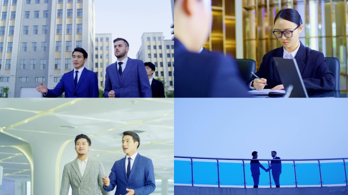 商业互动商业握手友好握手签署合同商业解读