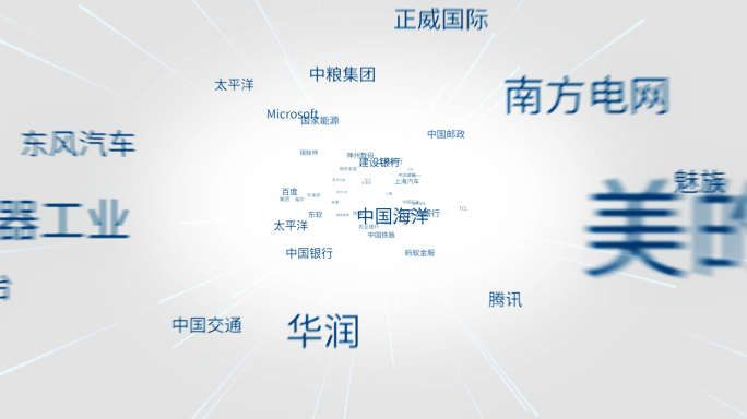 多名字飞出字幕炸开多文字发散冲屏AE模版