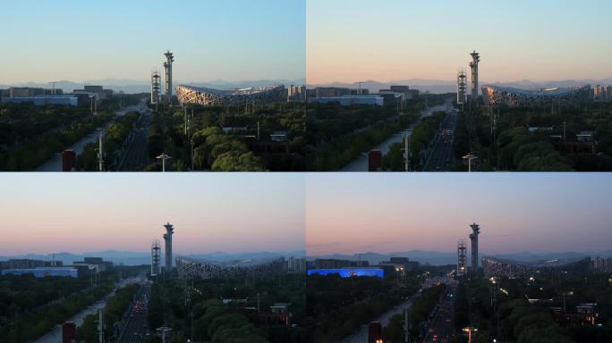 北京鸟巢水立方奥林匹克塔延时摄影素材