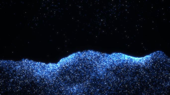 艺术夜光蓝色海浪粒子