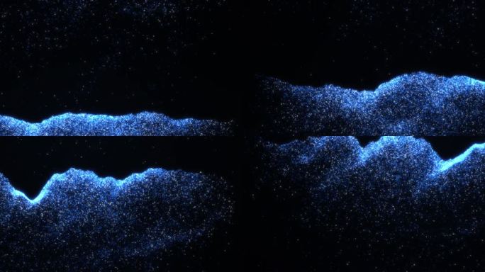 艺术夜光蓝色海浪粒子