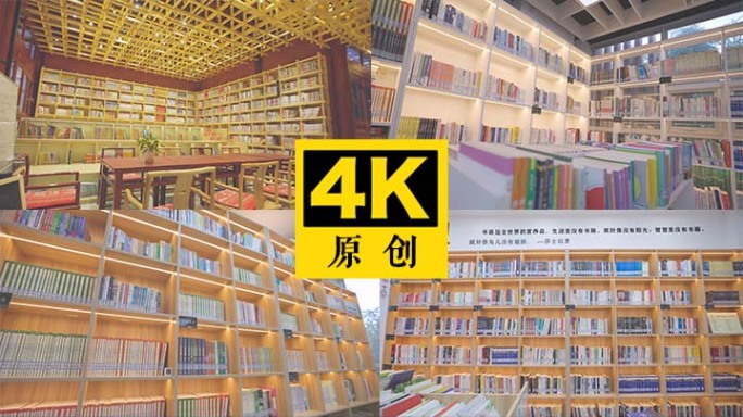 书店空镜 书架书册图书馆 书籍图书