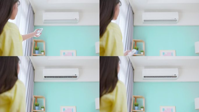女人打开空调
