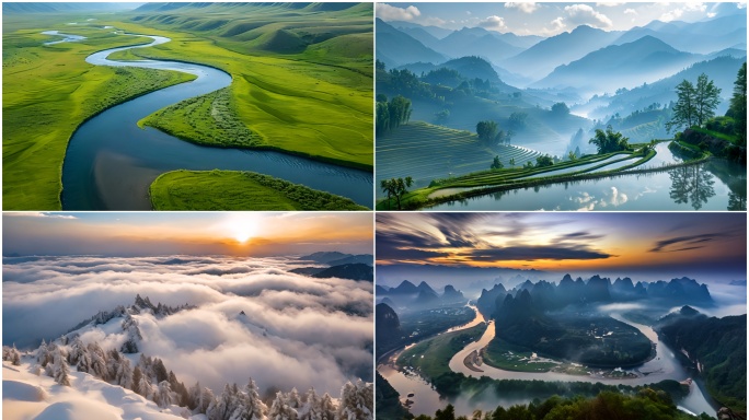 中国大好山河美丽风光