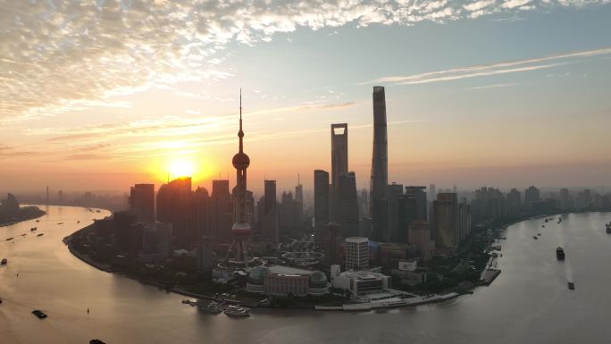 上海日出大景航拍