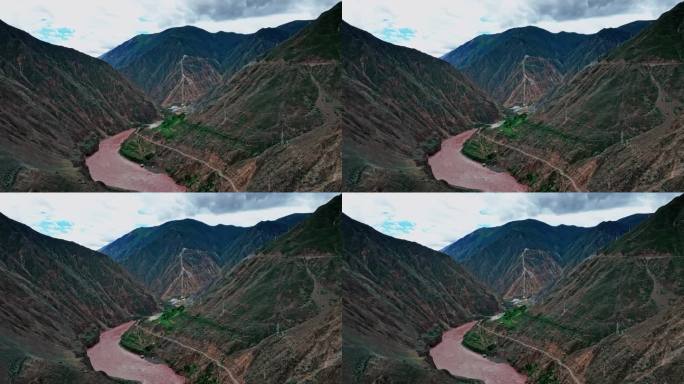 【正版素材】西藏芒康澜沧江航拍0033