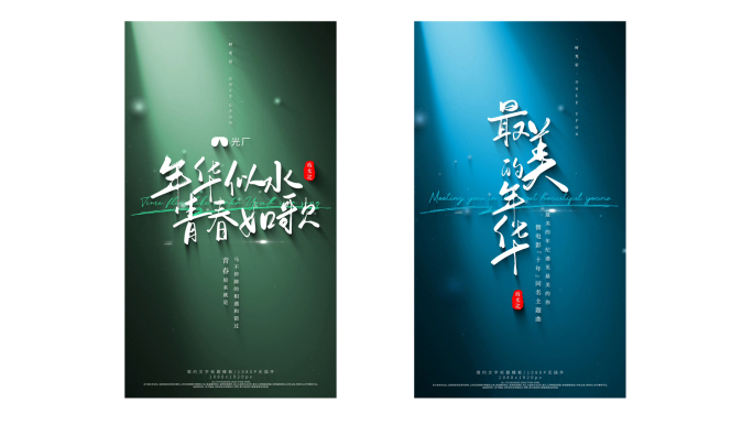 唯美光影文字标题片头竖版