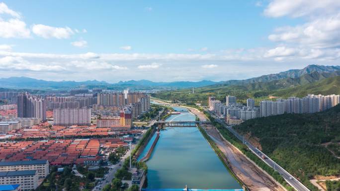 【航拍延时】承德丰宁 河道绿化 丰宁风景