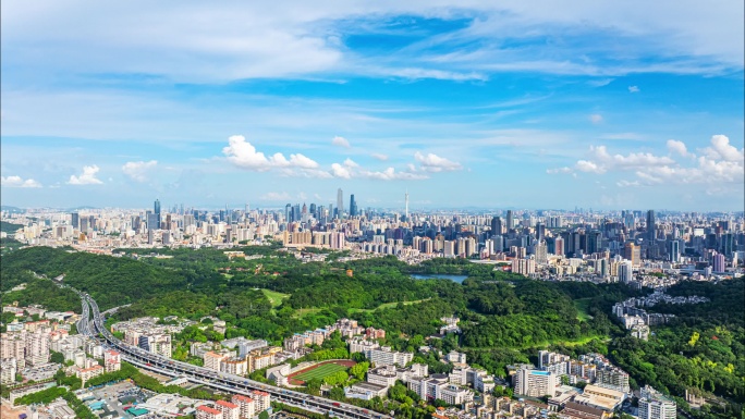 广州绿色城市航拍延时