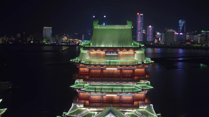 南昌滕王阁一江两岸秋水广场八一大桥夜景