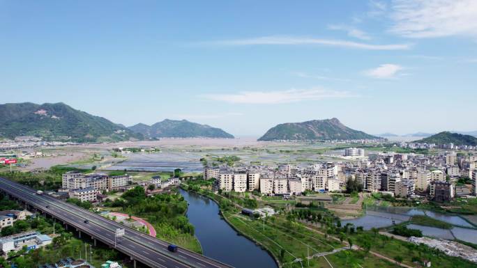 福建宁德霞浦沿海滩涂海田山水自然风光