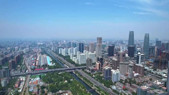 北京航拍大景CBD核心商务区