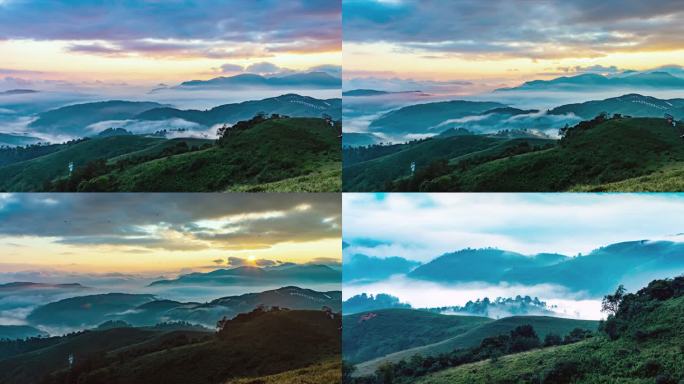 大凉山风光云雾缭绕延时摄影