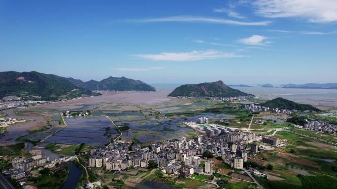 福建宁德霞浦沿海滩涂海田山水自然风光