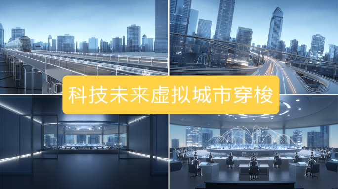 科技未来虚拟城市穿梭片头