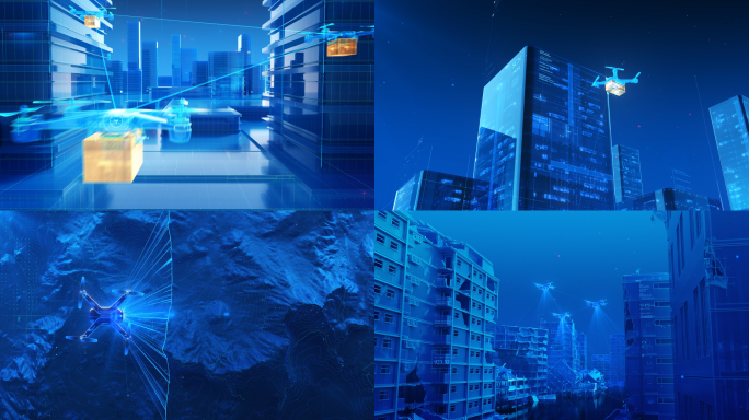 低空经济无人机三维科技C4D+AE工程