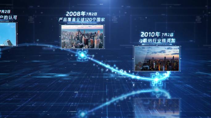 科技光线时间线图文AE模板