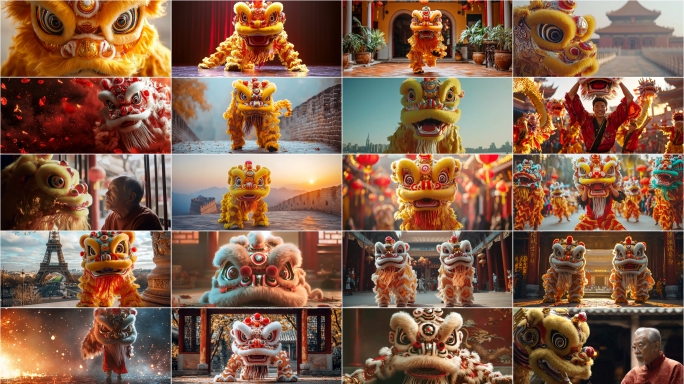 舞狮春节新年元旦开业舞狮