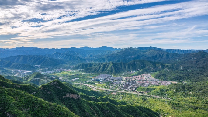 北京西山俯瞰城市门头沟石景山丰台房山延时