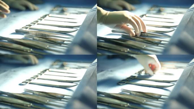 手术器材准备光影镜头