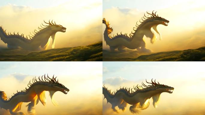 天庭游龙：云雾中的金光辉煌