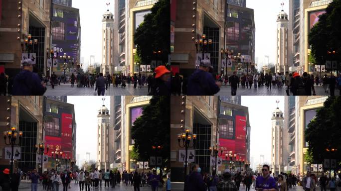 重庆街道行人步行街街景道路交通公路马路