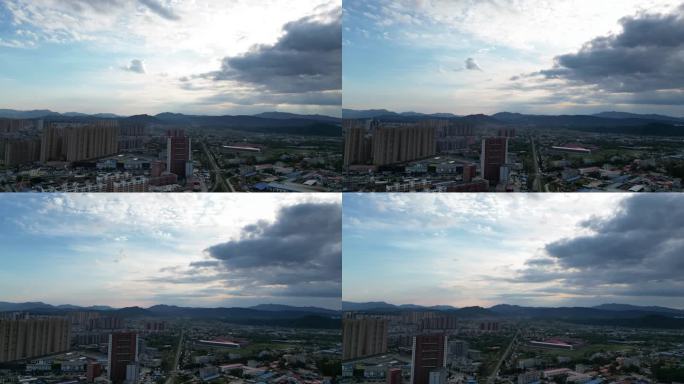 家乡城市风景延时航拍