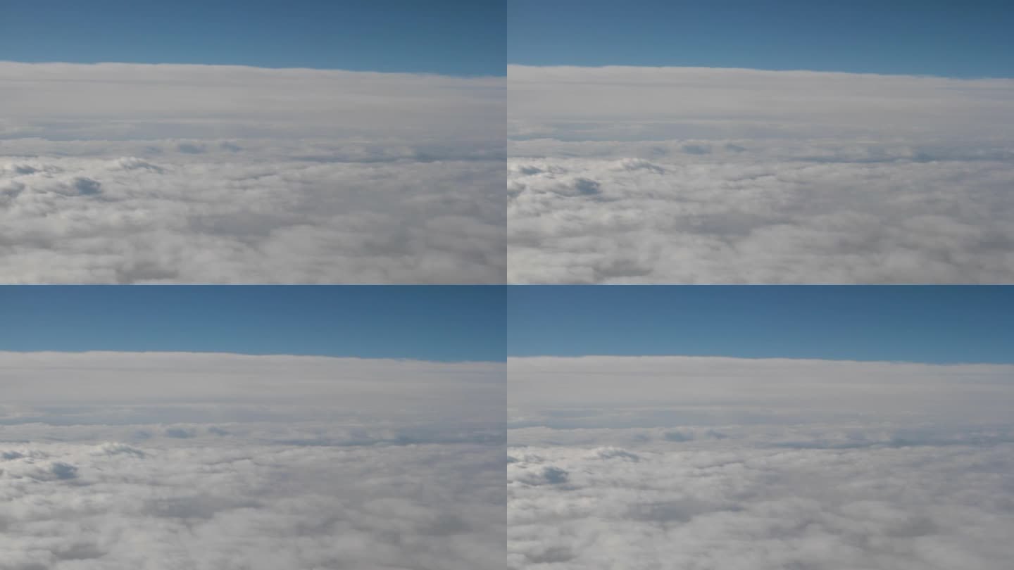 云就像飞机机翼下的羊群