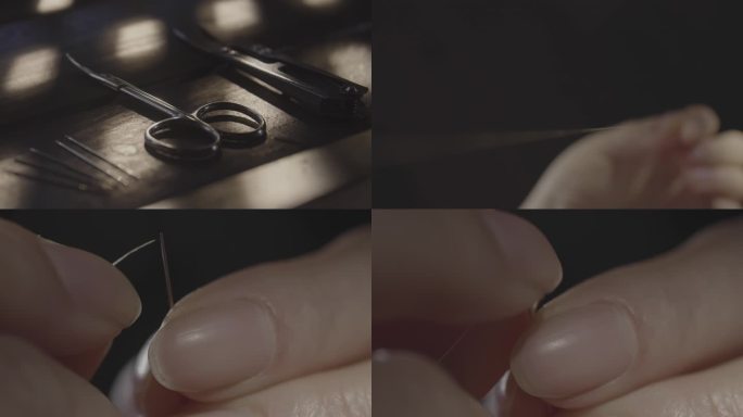 【4K】刺绣 穿针 针线 手工