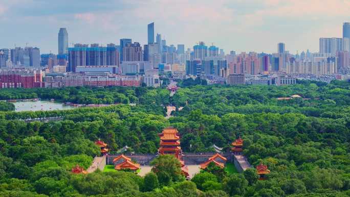中国辽宁省沈阳市皇姑区北陵公园航拍