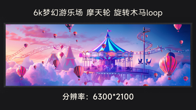 6k梦幻游乐场 摩天轮 旋转木马loop