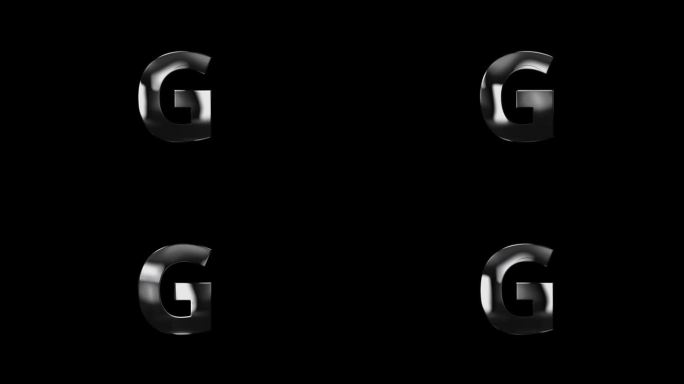 字母G带闪电灯和alpha通道，字母，英文字母