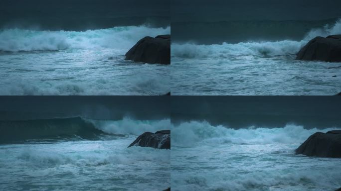 海岸浪潮-慢镜头