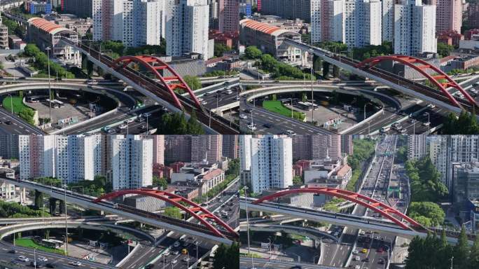 徐汇漕溪北路立交-地铁驶过