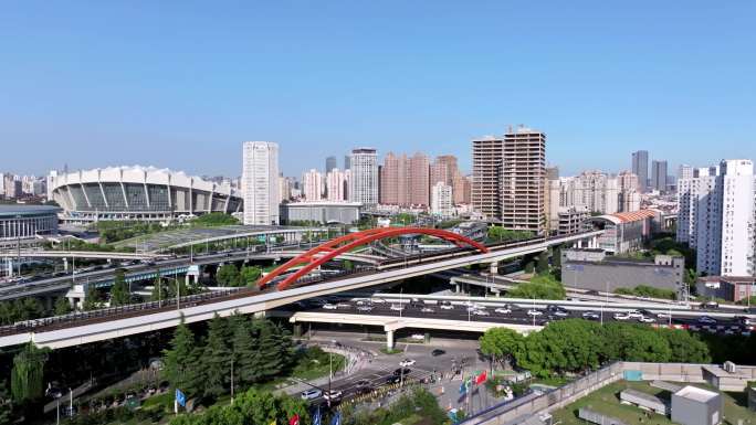 徐汇漕溪北路立交-地铁驶过
