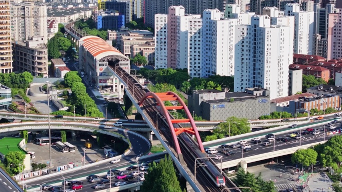 徐汇漕溪北路立交-地铁驶过