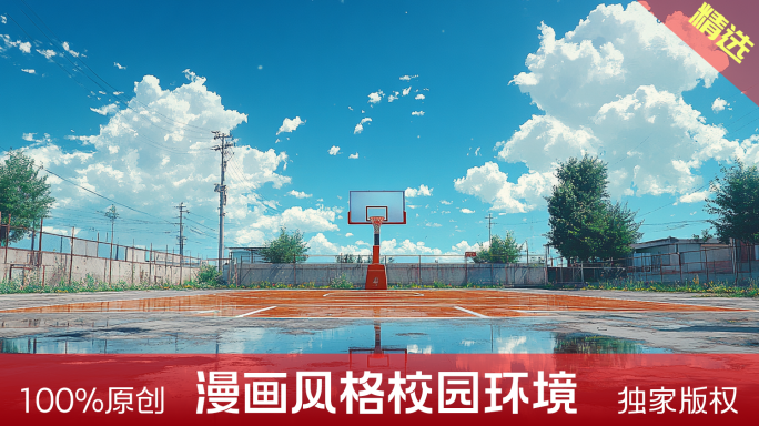 动漫风格校园环境